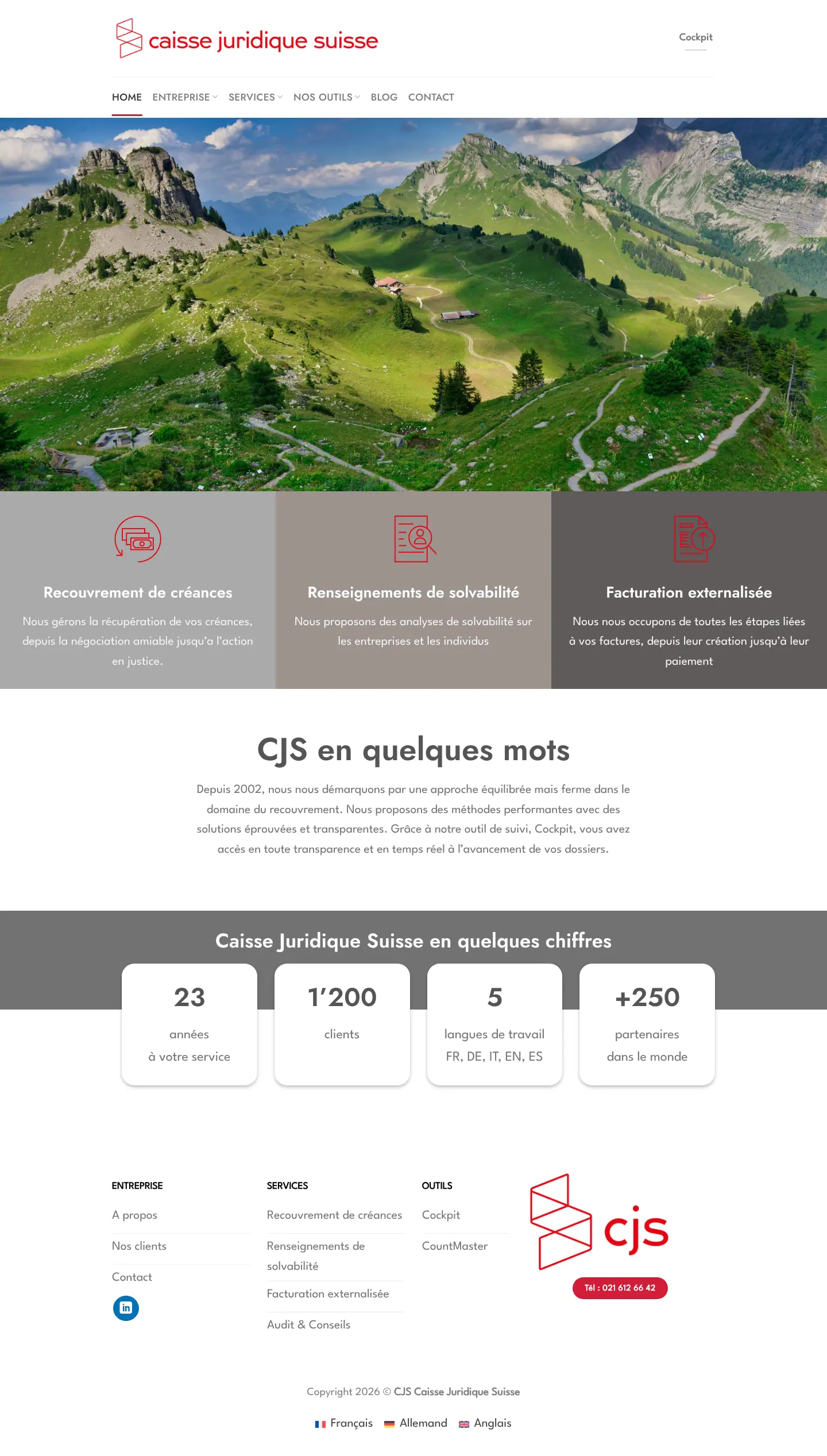 Page d'accueil cjs.ch