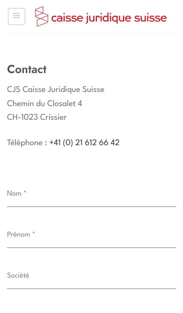 cjs.ch sur mobile, page intérieure