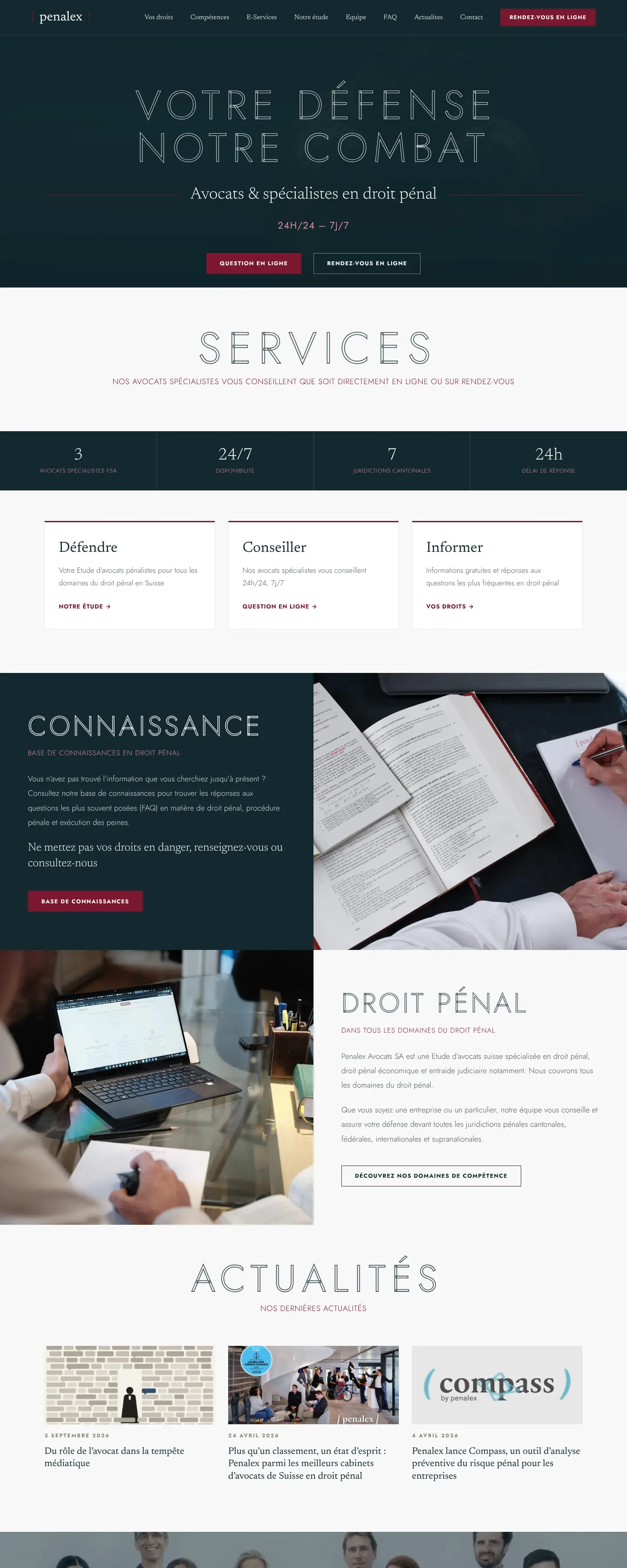 Page d'accueil alpha.penalex.ch