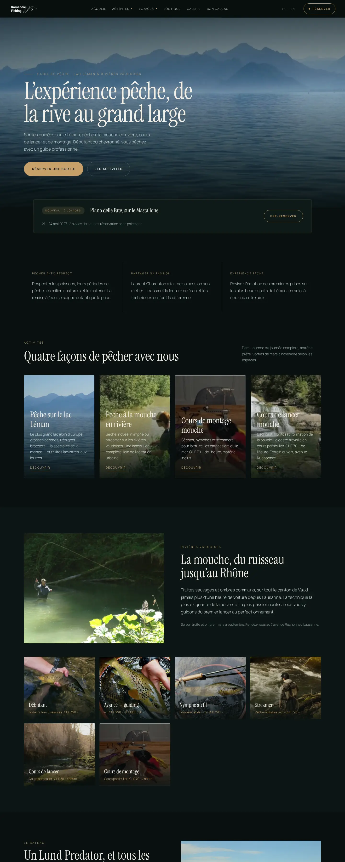 Page d'accueil romandiefishing.ch
