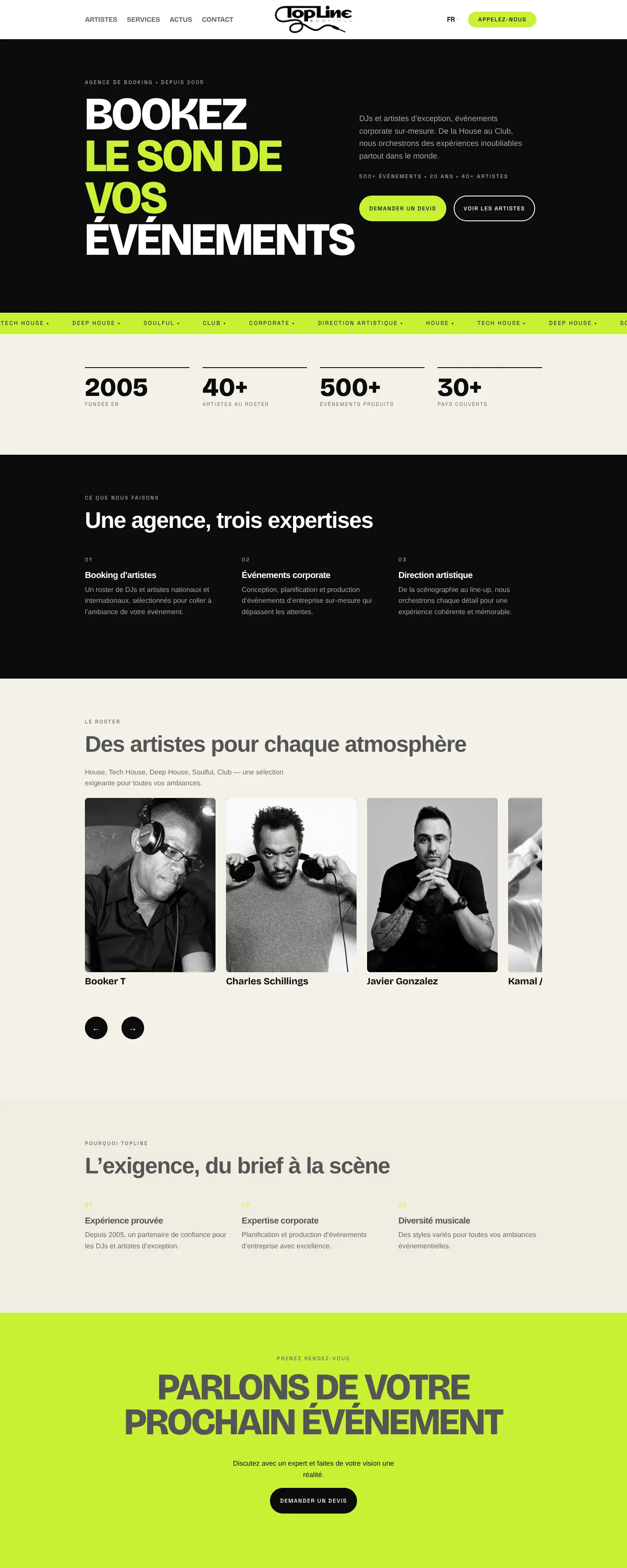 Page d'accueil toplinebookings.com